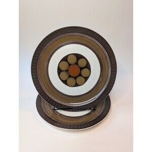 Set of 2 Electra 8013 Mirage Japanese MCM Stoneware 10" Salad Plates